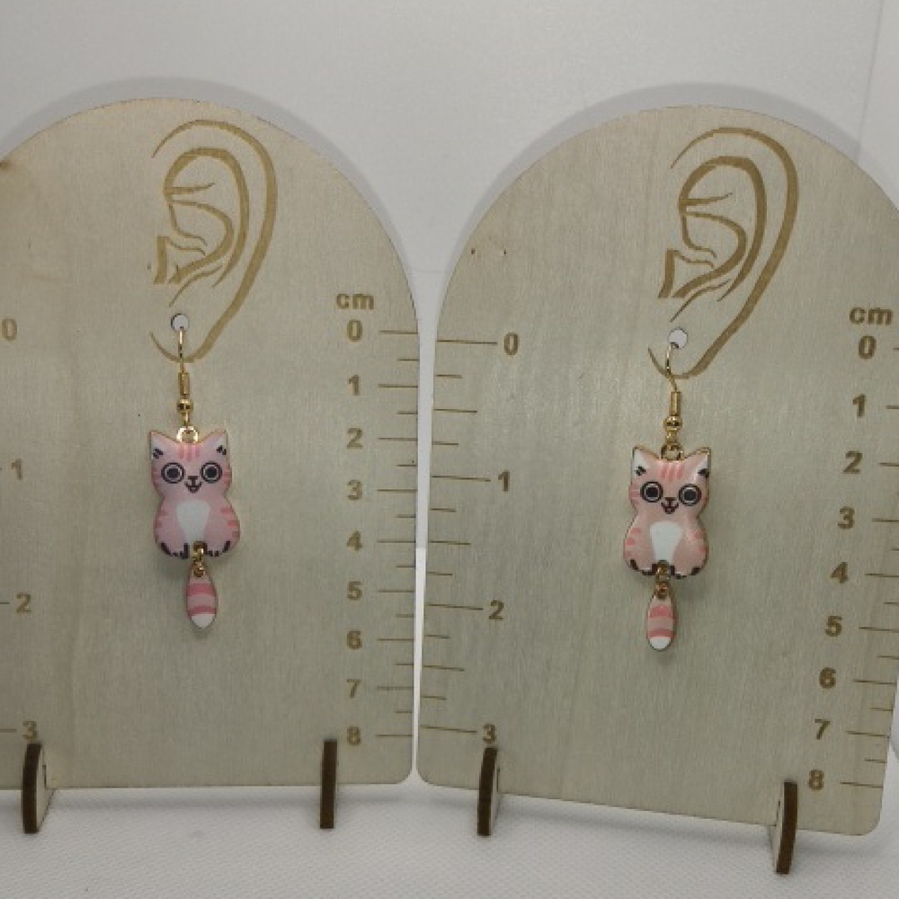 Cute Pink Cat‎ Earrings